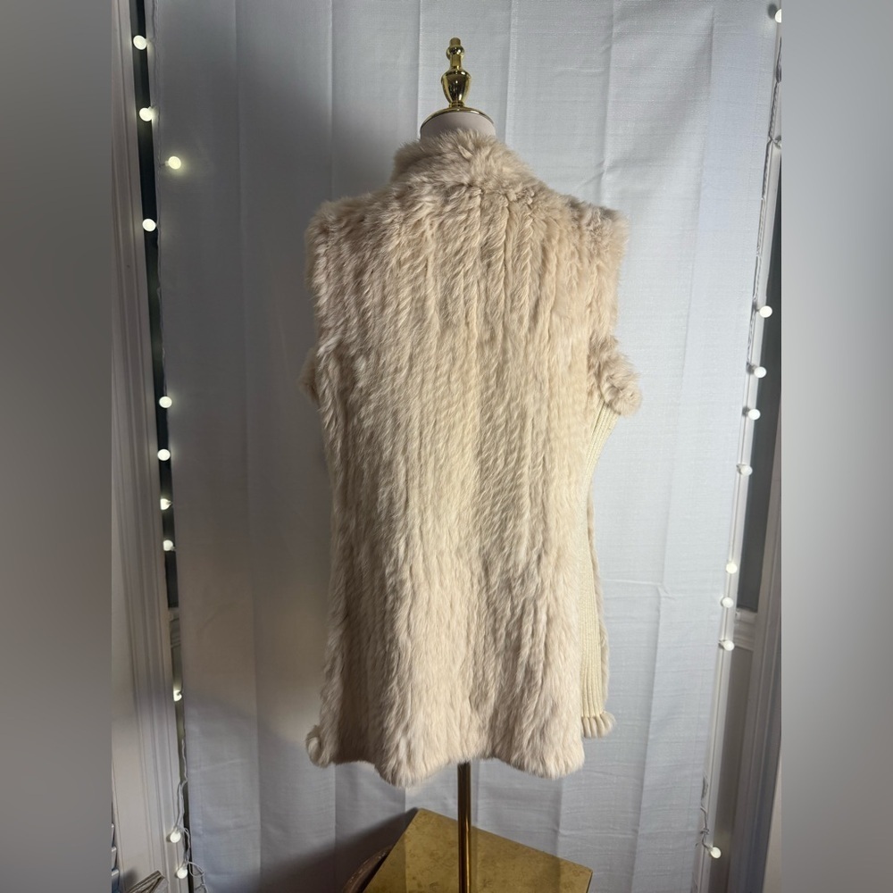 Love Token Cream Rabbit Fur Vest Large - Picture 3 of 10